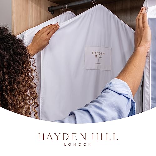 Hayden Hill Luxury Organic Cotton Garment Storage Bag - Short 40 Inch - Breathable Hanging Clothes Bag for Short Dresses, Jackets & Suit Bags for Closet Storage - Certified Carbon Neutral