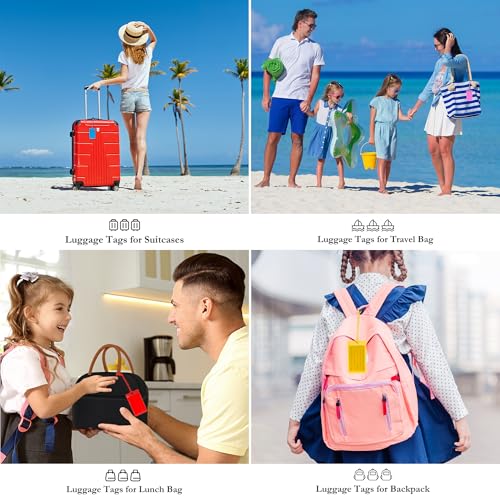 10 Pack Luggage Tags for Suitcases, Airplane Travel Essentials for Flying, International Travel Must Haves, and Luggage Accessories by Sodsay