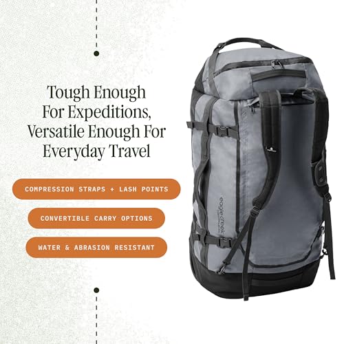 Eagle Creek Cargo Hauler Wheeled Duffel - Durable Duffel Bag for Travel - Easy Access Compartment - Deployable Backpack Straps - Lockable Zipper Opening - Charcoal - 130L