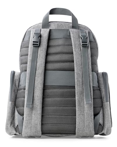 Skip Hop Diaper Bag Backpack with Portable Changing Pad, 9 Total Pockets, Easy-Access Wipes Pocket, Zippered Side Pocket, Luggage Sleeve & Stroller Straps, Fits a 15” Laptop, Luna, Heather Grey