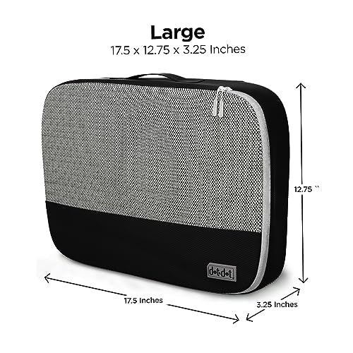 Dot&Dot Large Packing Cubes for Travel - Durable Mesh & Honeycomb Fabric Suitcase Organizer with Zipper Closure, Lightweight Expandable Clothes Bags for Carry On Luggage, 4 Pack Set