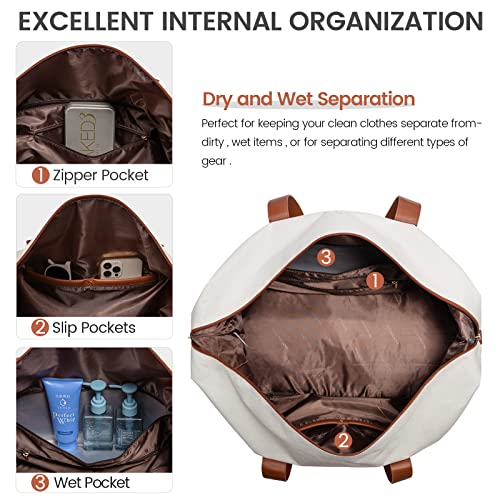 LOVEVOOK Weekender Bag for Women, Large Duffle Bag for Travel with 2 Packing Cubes, Carry on Overnight Bag with Shoe Compartment, Mom Hospital Bags for Labor and Delivery