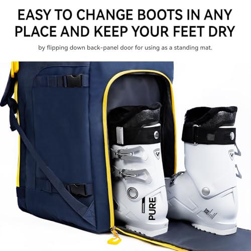 WTVIDAS 50L Ski Boot Bag, Snow Ski Boot Bag Backpack for Travel, Ski Bag for Ski Helmets, Goggles, Gloves, Skis, Snowboard & Accessories