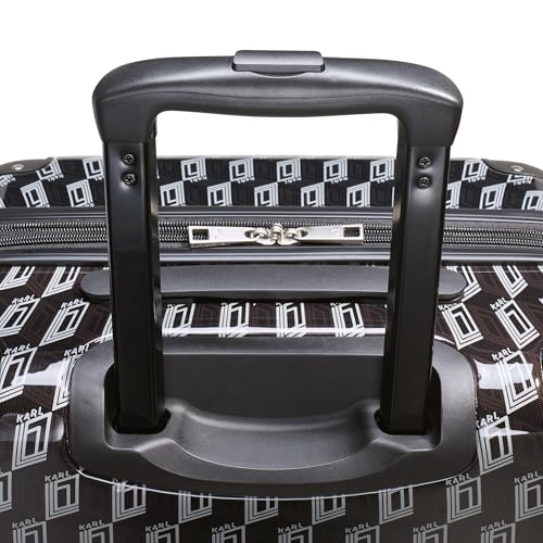 KARL LAGERFELD Paris Unisex Luggage Suitcase,Black/Grey,Small