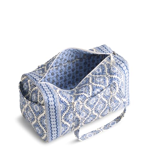 Vera Bradley Women's Premium Cotton Large Original Duffel Bag – Carry On Weekender Travel & Gym Bag – Cambridge Blues, 58L