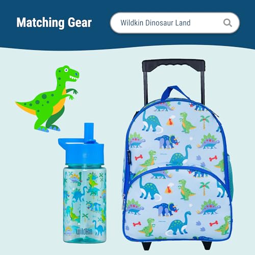 Wildkin Kids Overnighter Duffel Bag – Carry-On Size, Ideal for School & Sleepovers – Dinosaur Land