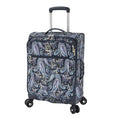 London Fog Mayfair 20 Inch Carry on Expandable Softside Spinner, Navy White Paisley