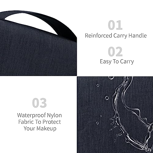 Lcsmaokin Large Capacity Toiletry Bag Travel Bag with Hanging Hook for Men and Women Waterproof Travel Cosmetic Bag Bathroom Storage Bag for Brushes Set,Full-Sized Shampoo,Toiletries,Accessories-Black