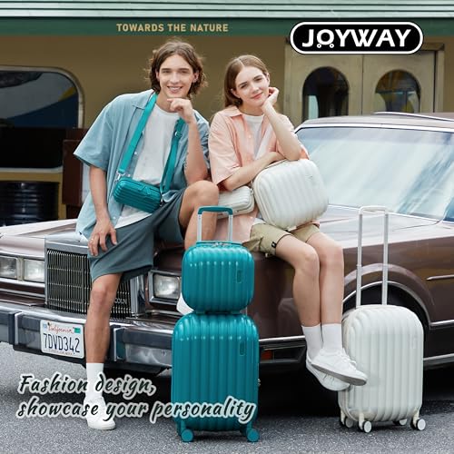 Joyway Carry on Luggage Airline Approved with Spinner Wheels, Hardside 20 Inch Carry-on Suitcases with TSA Lock(2 piece, White)
