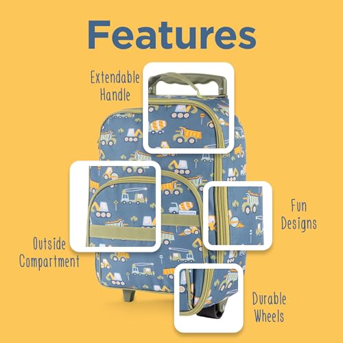 Stephen Joseph, Kids Roling Carry-On Luggage, 12.5"L x 6.5"W x 18"H, Construction