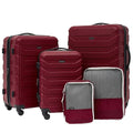 Wrangler 5 Piece Luggage & Travel Accessories Set, Red