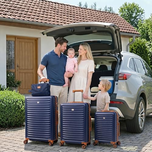 KUNEL Luggage Sets 5 Piece Suitcases with Wheels,ABS Hard Case Suitcases with Spinner Wheels, TSA Lock, Durable Travel Luggage