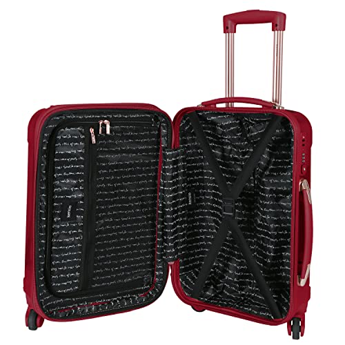 kensie Women's Alma Hardside Spinner Luggage,Expandable, Japanese Carmine Red, 3 Piece Set (20/24/28)