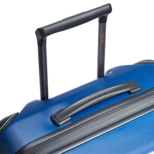 DELSEY PARIS Cactus Hardside Luggage with Spinner Wheels, White/Blue, Checked-Medium 24 Inch
