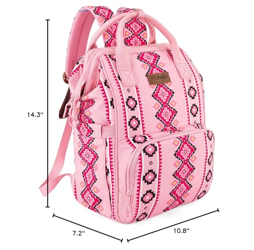 Montana West Wrangler Diaper Bag Backpack Aztec Travel Backpack Purses Western Multi-Function Baby Bags for Mom with Waterproof Insulated Pockets