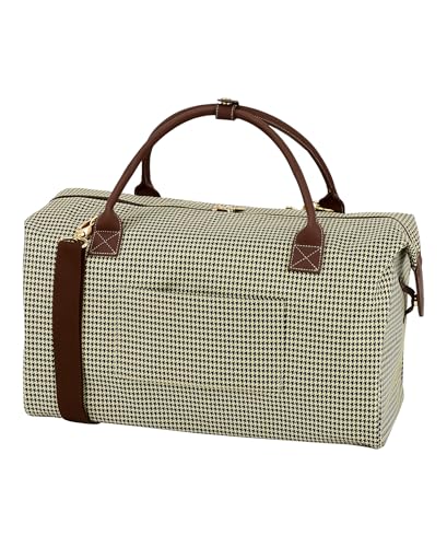 London Fog Cambridge 20" Weekender Duffel Bag, Olive Houndstooth