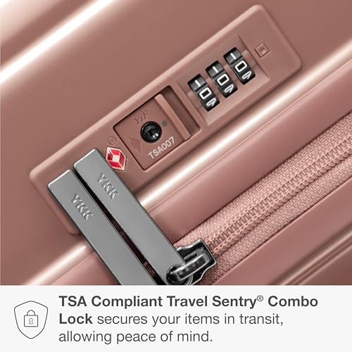 Traveler's Choice Ultimax II Polycarbonate Hardside Luggage with Spinner Wheels, Rose Pink, 28-Inch Medium Trunk