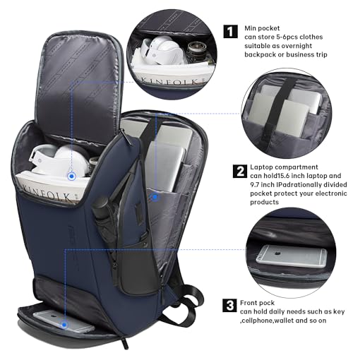 BANGE Business Laptop Smart backpack Can Hold 15.6 Inch Laptop Commute Backpack Carry on bag for men and women (Blue)