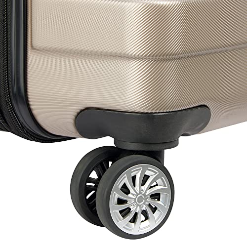 DELSEY PARIS Margot Hardside Luggage, Dual Wheel Spinners for Smooth Travel, Expandable with Spacious & Organizable compartments, Men and Women, Gold, Carry-On 20-Inch