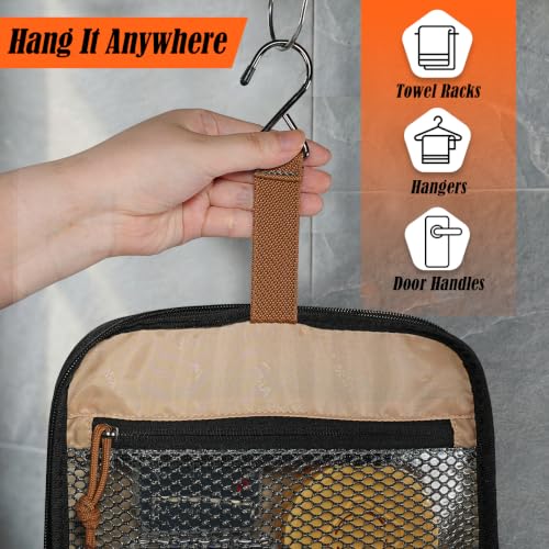 WELKINLAND 13-Pocket Hanging Toiletry Bag, Waterproof Mens Hanging Toiletry Travel Bag, Large Mens Dopp Kit For Travel, Fully Openable Bathroom Travel Bag For Men, Shaving Kit Bag For Men Travel