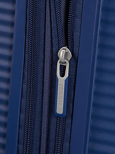 American Tourister Soundbox, Blue (Midnight Navy), Spinner S EXP (55 cm - 41 L), Soundbox