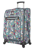 Lily Bloom Luggage 24" Expandable Design Pattern Suitcase With Spinner Wheels For Woman (24in, Llama Mama)