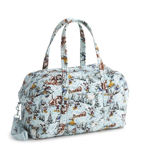 Vera Bradley Women's Disney Premium Cotton Miramar Weekender Travel Bag, Ski Weekend Mickey and Friends, One Size