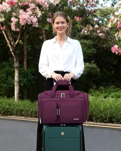 MILADA Underseat Carry On Luggage Bags for Travel Lightweight Foldable Carry On Bags for Airplanes Small Duffle Bag for Men Women TSA Approved Underseat Bag Travel Tote Bags, Purple