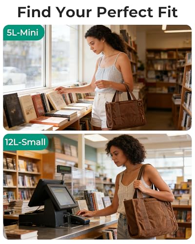 BAGSMART Corduroy Tote Bag for Women Work, Small Bible Mom Bag w/ 40oz Tumbler Holder, Padded 14" Laptop Bag for Teacher, Nurse Daily Commute