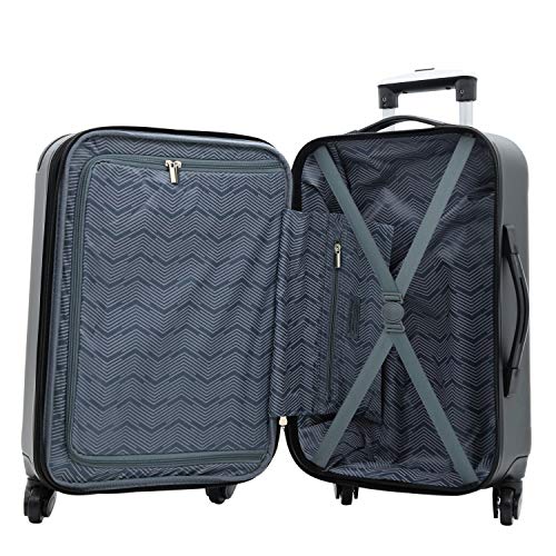 Travelers Club Chicago Hardside Expandable Spinner Luggage, Black, 3 Piece Set