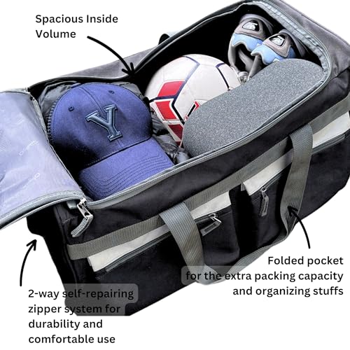Olympia U.S.A. 22 inch Carry On 8 Pockets Wheeled Rolling Duffel Bag Water Resistant Luggage Lightweight Travel Suitcase with Retractable Handle