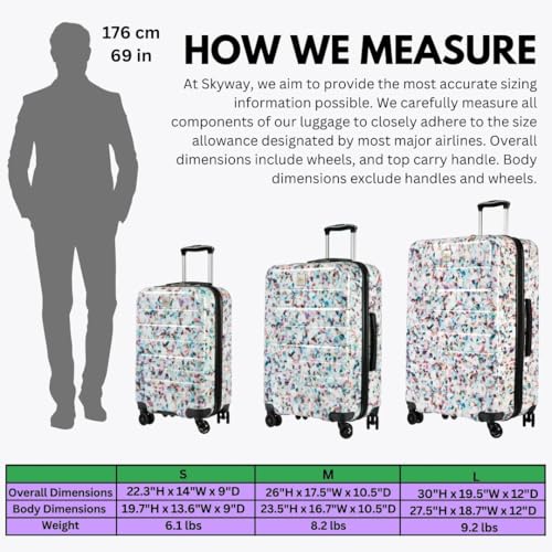 Skyway Epic 2.0 Hardside Lightweight and Durable ABS Shell Luggage, Spacious with Dual Spinning Wheels, Comfort Grip, Men and Women, Carry-on, 20-inch, Confetti