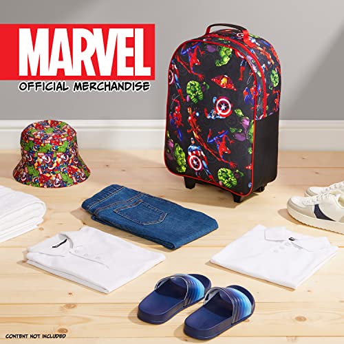 Marvel Avengers Spiderman Kids Suitcase Foldable Carry On Luggage with Wheels Lightweight Travel Trolley Bag for Vacations Trips Gifts for Boys (Multicolor Avengers)