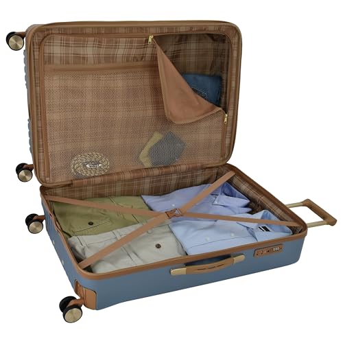 London Fog Southbridge 20 Inch Carry On Expandable Spinner HS, Slate Blue