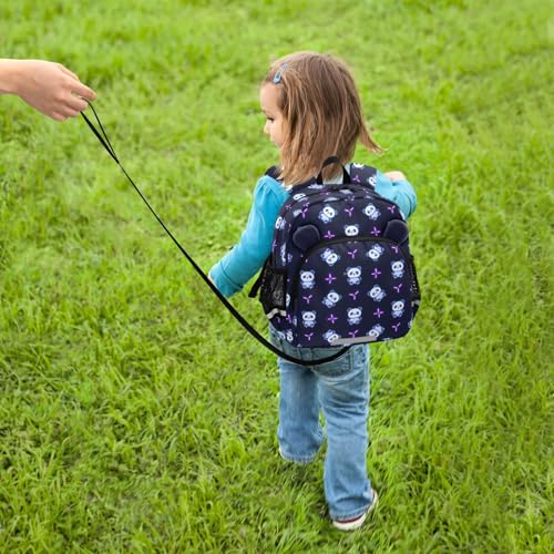 miaozhen Cute Ears Preschool Backpacks Leash Little Girls Anti-Lost Personalized Carry On Backpacks with Reflective Strip Cartoon Cute Neon Fluorescent Panda mochila para bebes