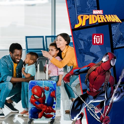 FUL Marvel Spider-Man Kids Suitcase for Boys and Girls | 21" Kids Carry On Luggage | Hardshell Rolling Suitcase with 360° Spinner Wheels | Airline Approved