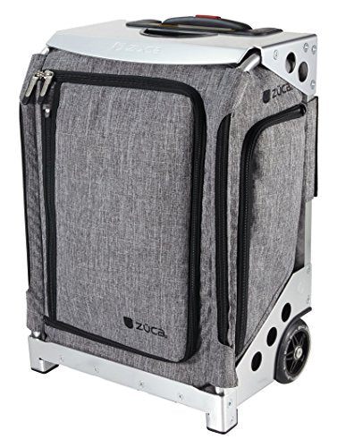 ZUCA Navigator 20-Inch Carry On Luggage Suitcase with Wheels Airline Approved, Built-In Seat Ultimate Organization Lightweight & Durable Ideal for Business & Leisure Travel Grey w/Silver Frame + Accy