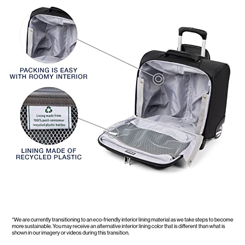 Travelpro Maxlite 5 Softside Lightweight Rolling Underseat Tote Upright 2 Wheel Bag, Men and Women, 14-Inch — Black