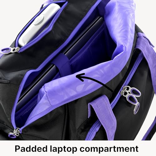 Olympia U.S.A. Deluxe Lightweight Rolling Overnighter Case Overnight Laptop Bag Weekender Travel Carry-On Suitcase Luggage with Wheels and Adjustable Push-Down Handle