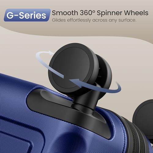 SHOWKOO Luggage Sets 3 Piece Expandable, Upgrade 100% PC Durable Hardshell Suitcase with Wheels TSA Lock Deep Blue