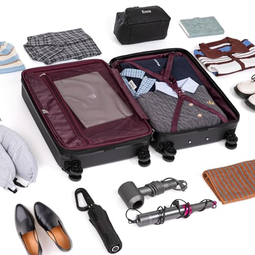 Eeeza Expandable Luggage Sets 5 Piece,Suitcases with Detachable Wheels,ABS Hard Case Luggage with TSA Lock Spinner Wheels,Carry On Luggage Set