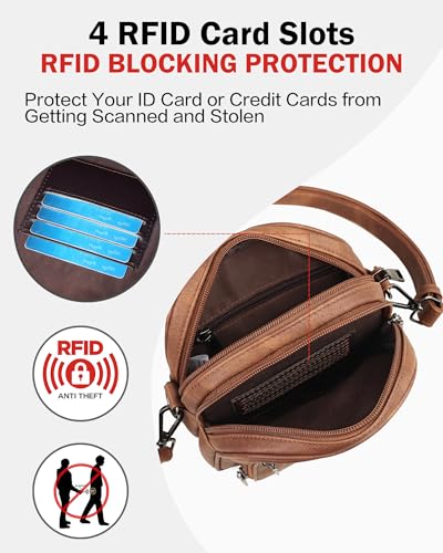 FADEON Small Purses for Women Crossbody Bags, Designer PU Leather Mini Cross Body Purse Travel Shoulder Bag Card Slots