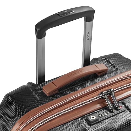 DELSEY PARIS Carrousel Hardside Expandable Luggage with Spinner Wheels, Black, Checked-Medium 24 Inch