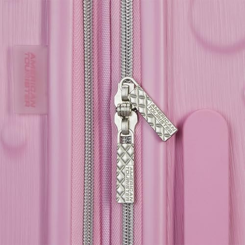 American Tourister Minnie Mouse Carry-On Luggage - Airline Approved, Durable Hardshell with RightHeight Adjustable Handle - Expands 1.5in - Roll Confidentially with Dual 360 Spinner Wheels
