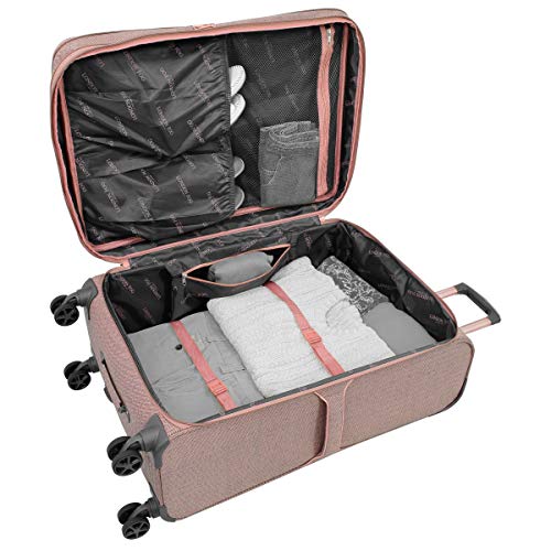 London Fog Newcastle 28 8-Wheel Spinner, Rose Charcoal Herringbone