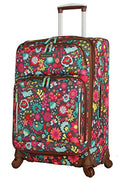 Lily Bloom Luggage 24" Expandable Design Pattern Suitcase With Spinner Wheels For Woman (24in, Playful Garden)