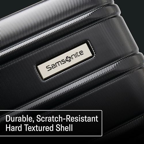 Samsonite Omni 2 Global Carry-On Spinner Luggage - Compact Size For International Travel - Airline-Approved - Features Expandable Polycarbonate Shell, 360° Wheels, USB Power Hub - Charcoal - Black