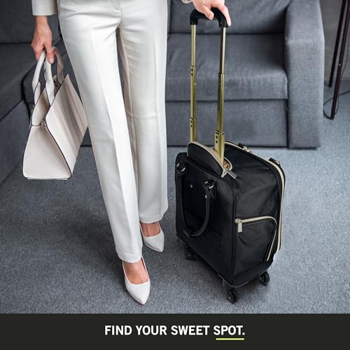Kenneth Cole REACTION Chelsea Chevron Quilted Luggage, Black, Underseater, 17-Inch Carry On