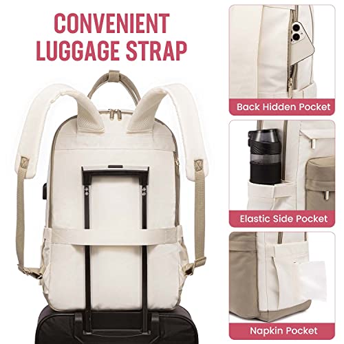 LOVEVOOK Laptop Backpack for Women, 17.3 Inch Laptop Bag with USB Port Fashion Waterproof Backpacks Teacher Nurse Stylish Travel Bags Vintage Daypacks Bookbag for College School Work