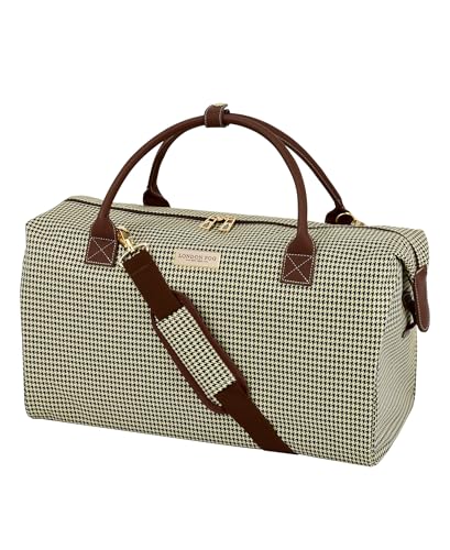 London Fog Cambridge 20" Weekender Duffel Bag, Olive Houndstooth